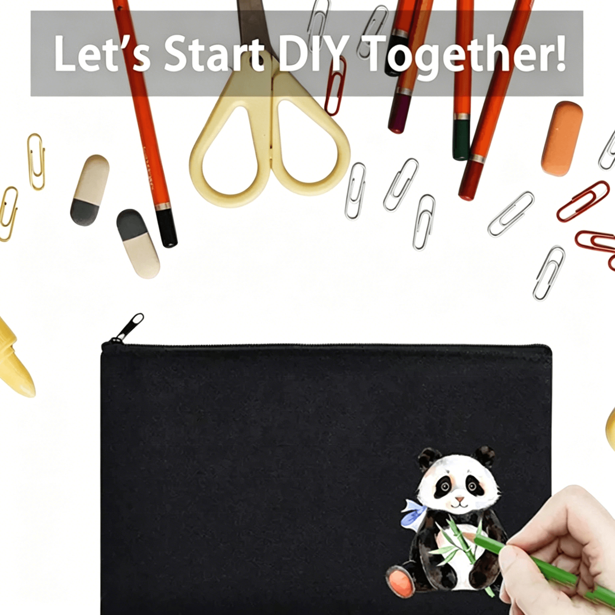 Canvas Pencil Case — Minimalist Flat Pen Pouch (5)