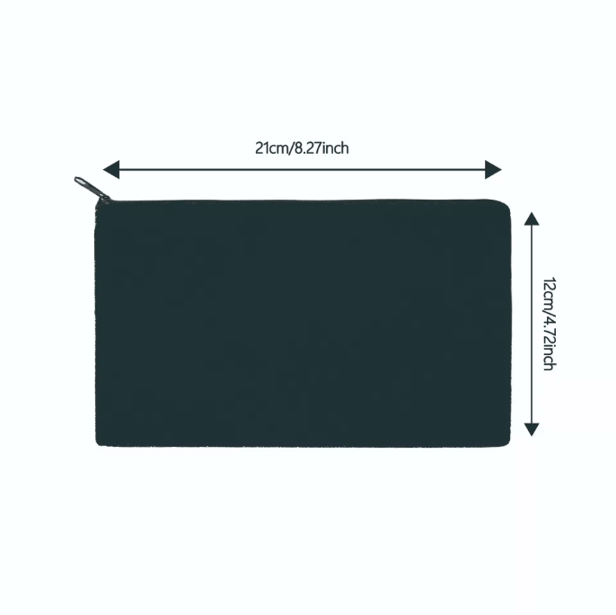 Canvas Pencil Case — Minimalist Flat Pen Pouch (7)