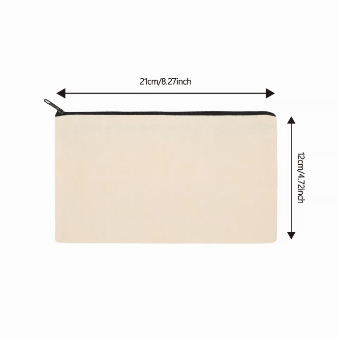 Canvas Pencil Case — Minimalist Flat Pen Pouch (8)